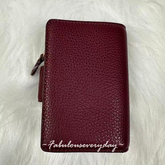 Coach Medium Corner Zip Wallet In Leather/Dark Wine CBO41 NWT - Picture 2 of 6